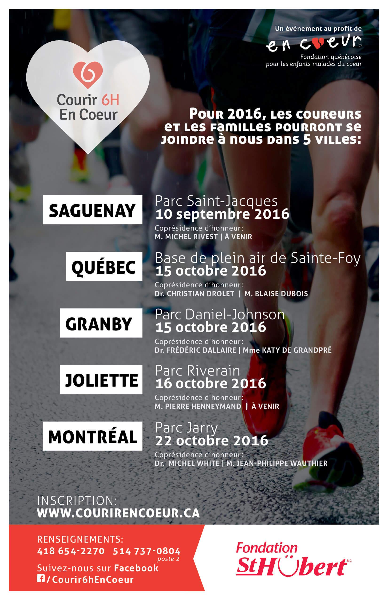 Fondation En Coeur - AFfiche Courir 6h En Coeur 2016